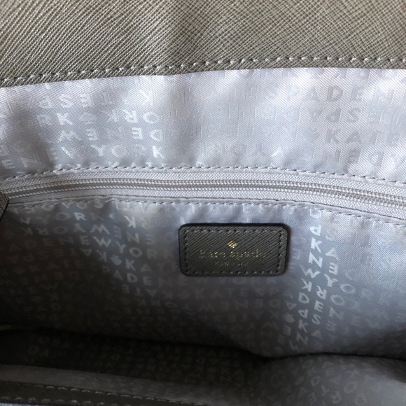 Large Grey Kate Spade tote handbag satchel - Picture 4 of 8
